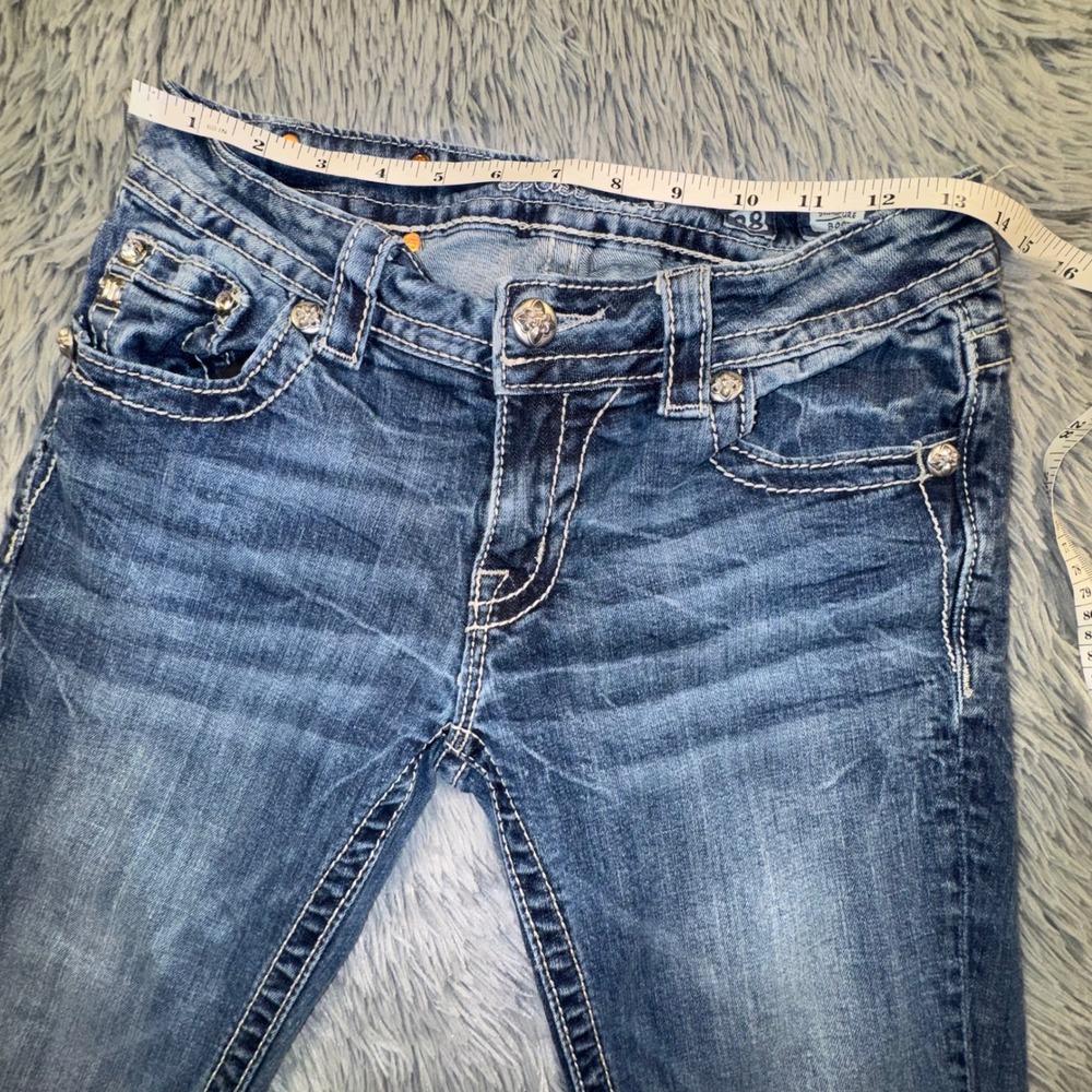 Miss Me Women's 28 Boot Jeans Embellished Cross Pockets western Style 28x29 Y2K - Picture 6 of 13